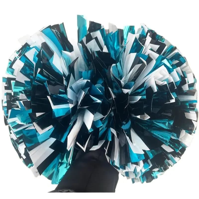 1 pièce, pompon avec pompons noirs et blancs, vert sarcelle, taille 6 pouces, 8 pouces, 10 pouces