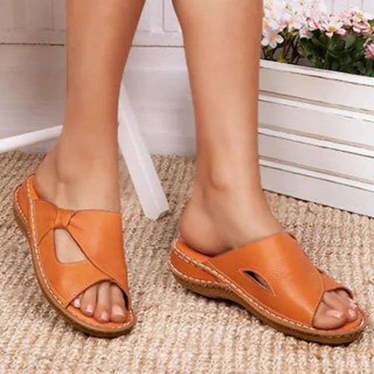 Sandales rétro à l'offre elles compensées pour femmes, chaussures plates et décontractées, claquette