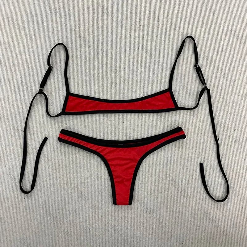 Ensemble de bikinis sexy et tendance pour femme, style européen et américain, couleur unie, coupe aj