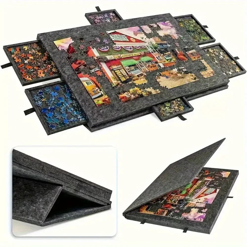 Table de puzzle 1000 pièces avec 6 tiroirs, planche de puzzle portable à hauteur réglable pour adult