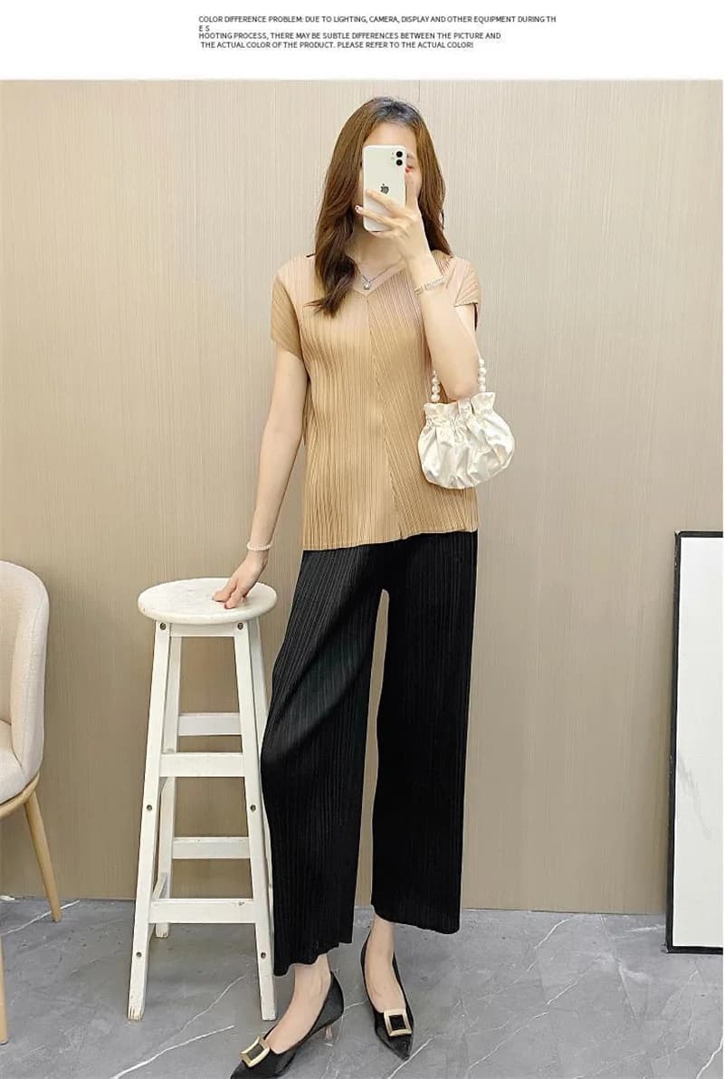 Pantalons pour femmes Miyake pantalons plissés femmes 2025 nouveau pantalon droit ample taille haute
