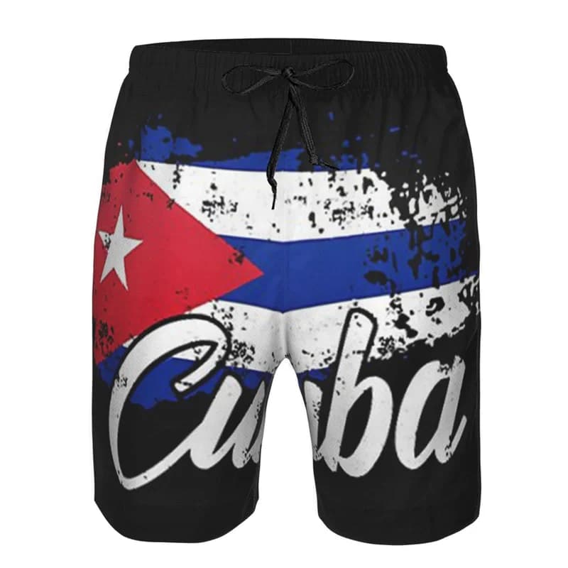 Drapeau cubain impression 3d Cuba maillot de bain hommes cordon séchage rapide rue plage Shorts mail