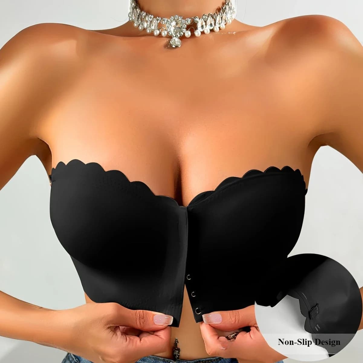 Soutien-gorge à boutons avant, sans armatures, lisse, respirant, confortable, couleur unie, sans Tra