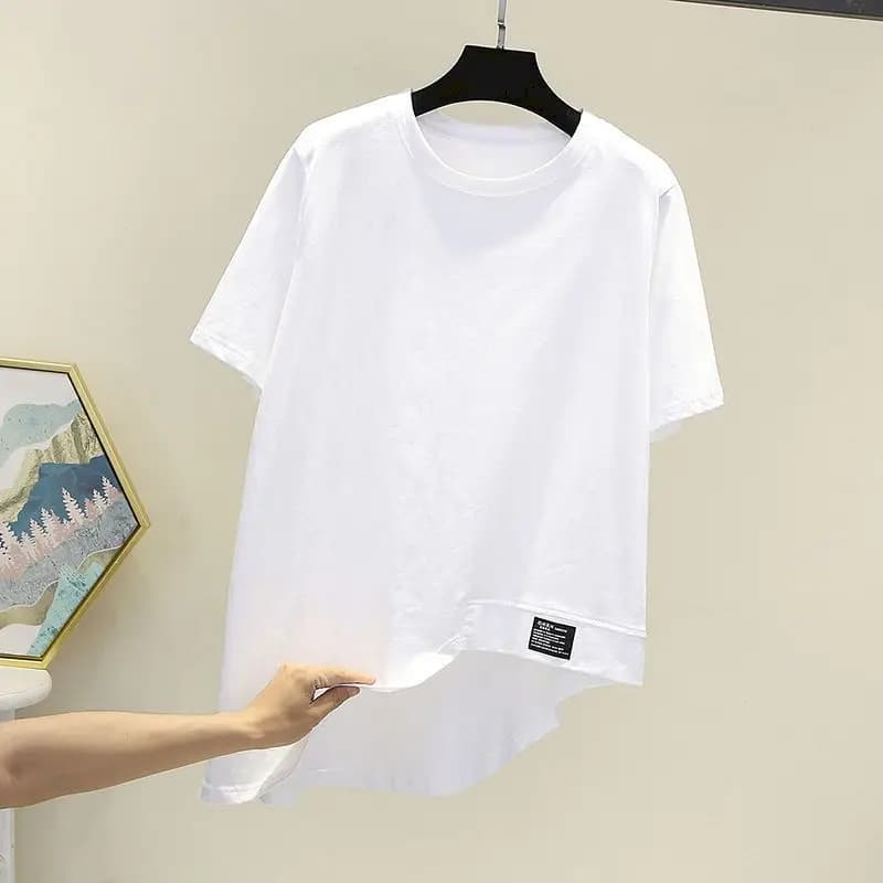 T-shirts chics irréguliers femmes Design de mode décontracté ample à manches courtes haut 2025 tenda