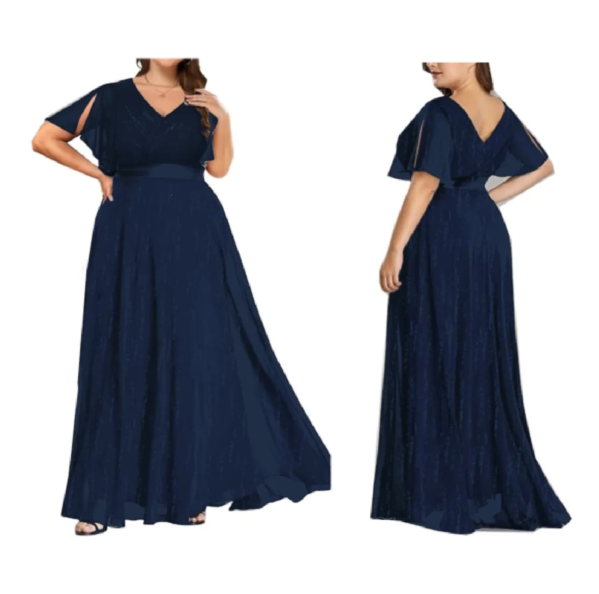 Robe longue en mousseline de soie grande taille avec fil argenté, style printemps-été, nouvelle coll