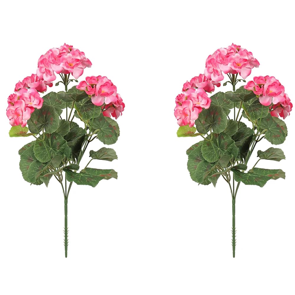 Fleurs artificielles en forme de géranium, fausses fleurs résistantes aux UV, pour jardinière, décor