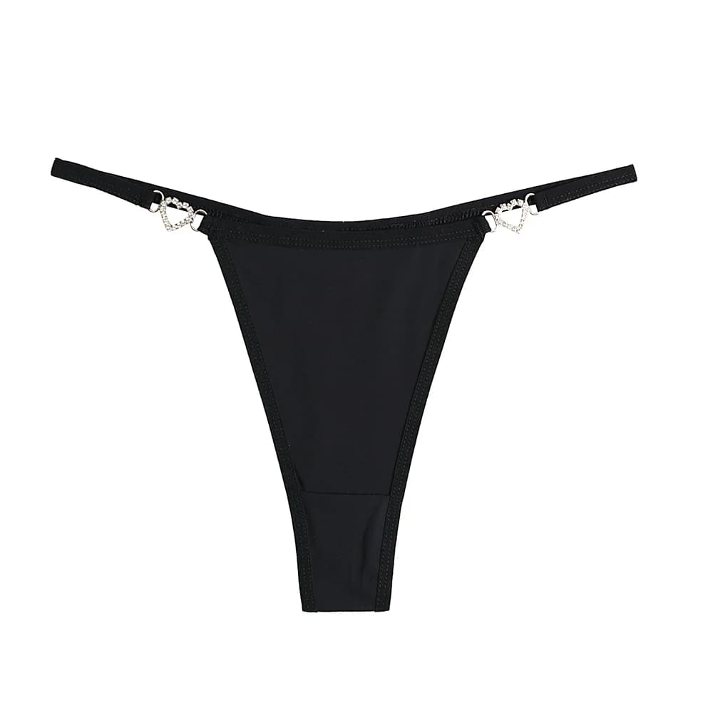 String Sexy taille basse pour femmes, décoration en forme de cœur, Bikini, Lingerie intime, dos en T
