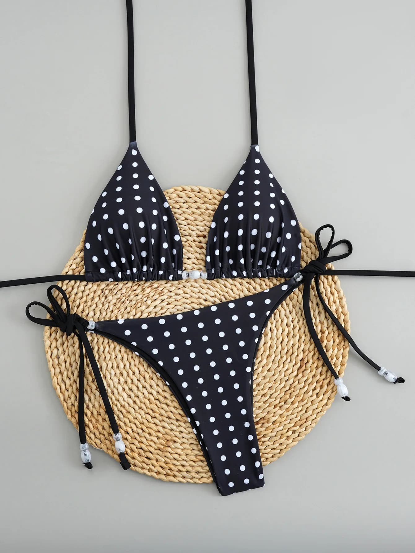 Ensemble de bikini à pois pour femmes, maillot de bain deux pièces - Maillot de bain push-up sexy et