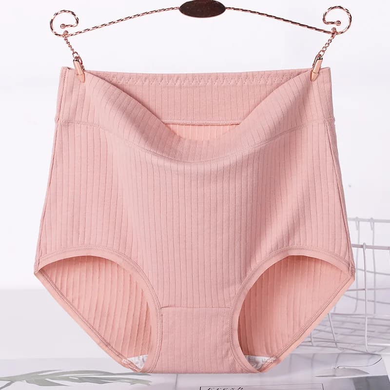 Slip complet en coton respirant pour femmes, culotte grande taille, taille haute pour un confort mat