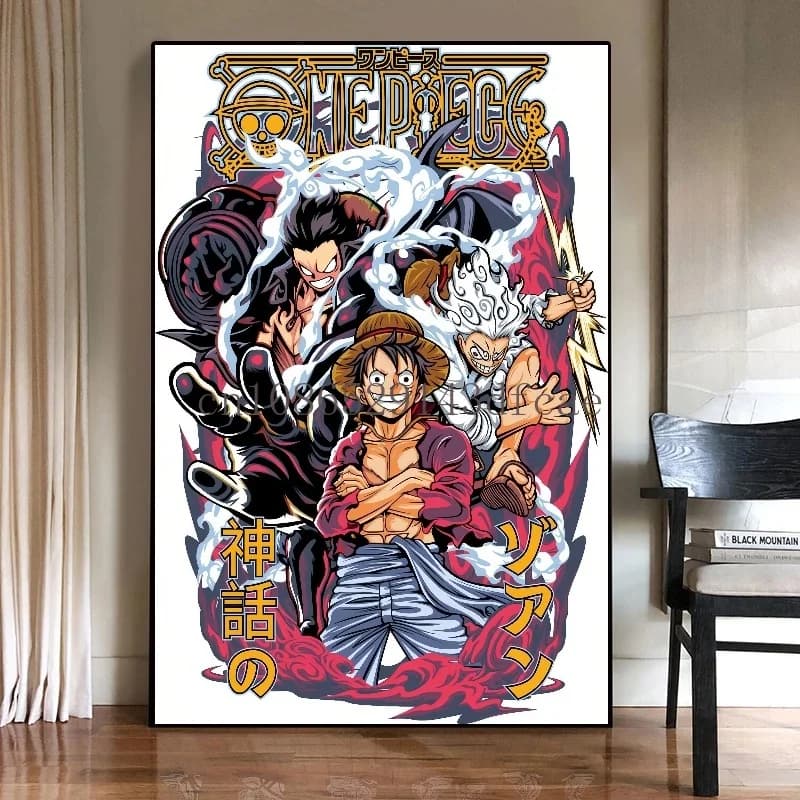Une pièce Z toile peinture personnage d'anime Luffy Chopper Sanji personnage Bar maison chambre déco