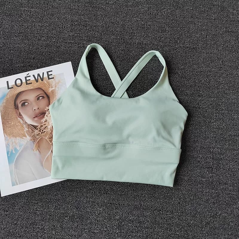 Soutien-gorge de sport intégré à bonnets fixes pour femme, débardeur d'entraînement dos nu pour la c