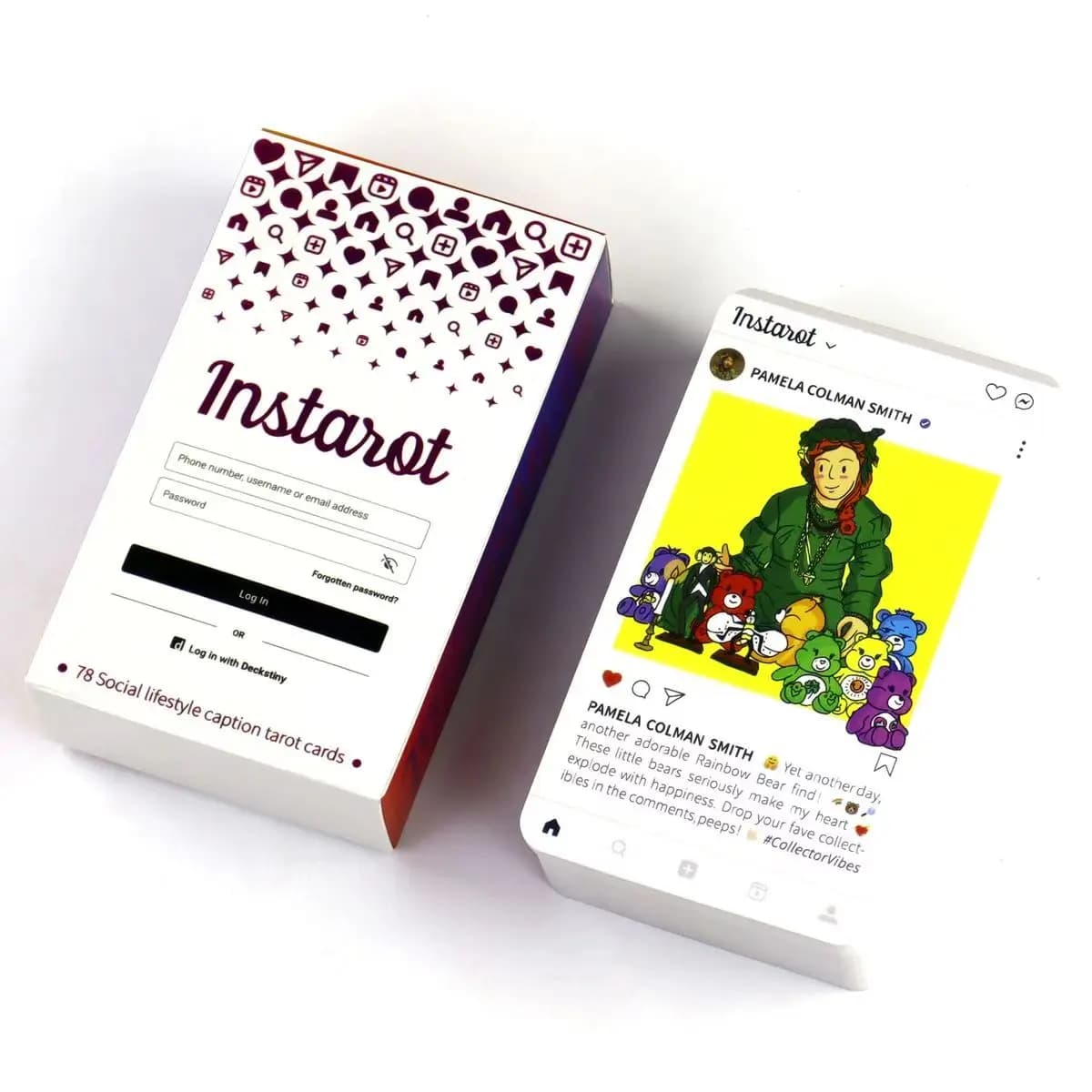 InsTarot 10,3 x 6 cm : un jeu de tarot de capitaine de style de vie social de 78 cartes, taille de p
