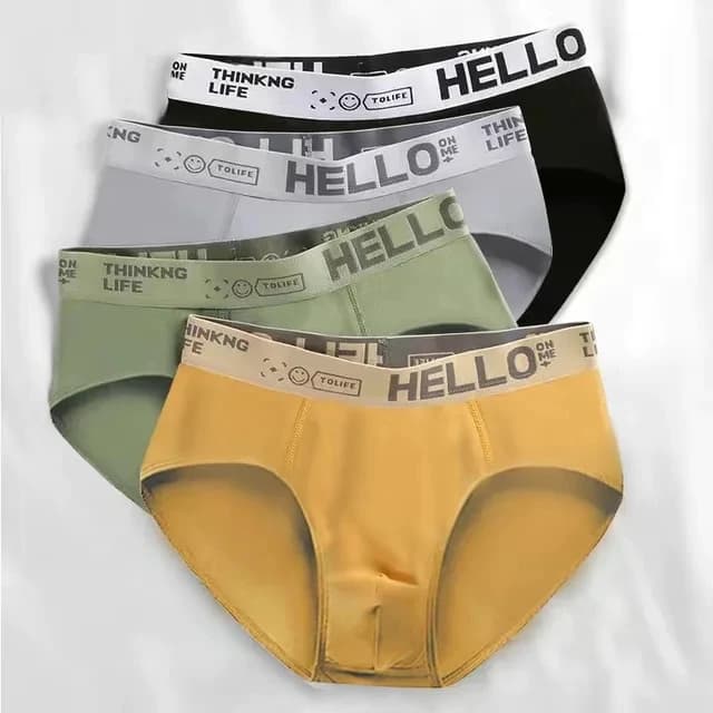4 pièces/lot slips pour hommes sous-vêtements pour hommes Shorts Sexy culottes pour hommes respirant
