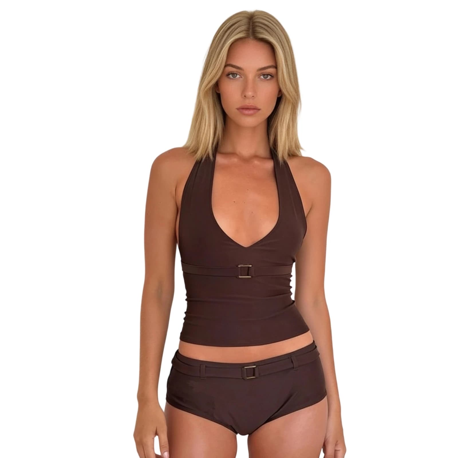 Maillots de bain sexy pour femmes, ensembles tankini et bikinis, style Y2K Coquette, hauts halter co