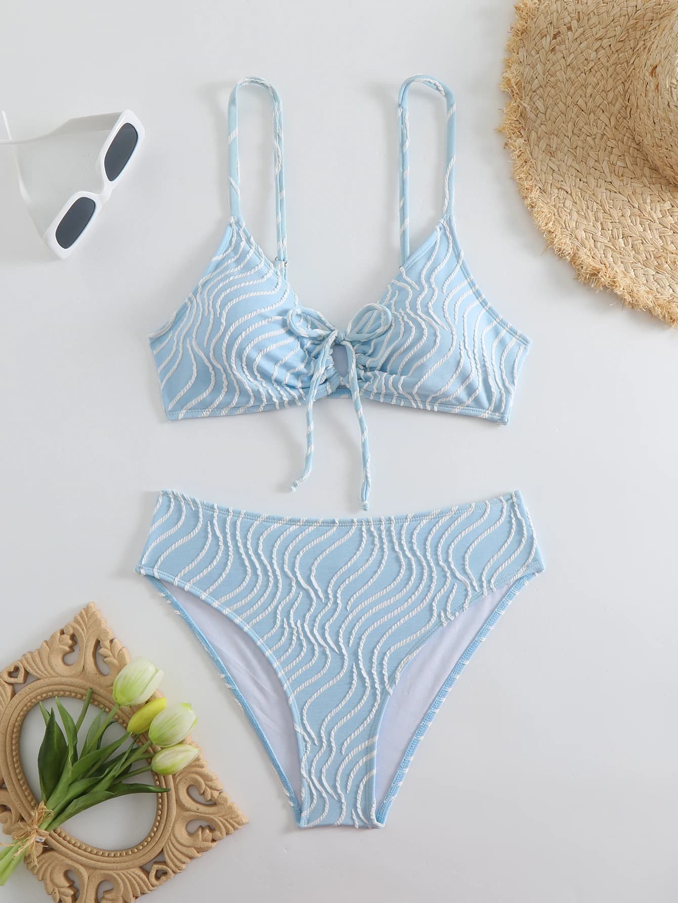 Bikini taille haute 2026, maillot de bain à bretelles pour femmes, maillot de bain sexy à rayures, v