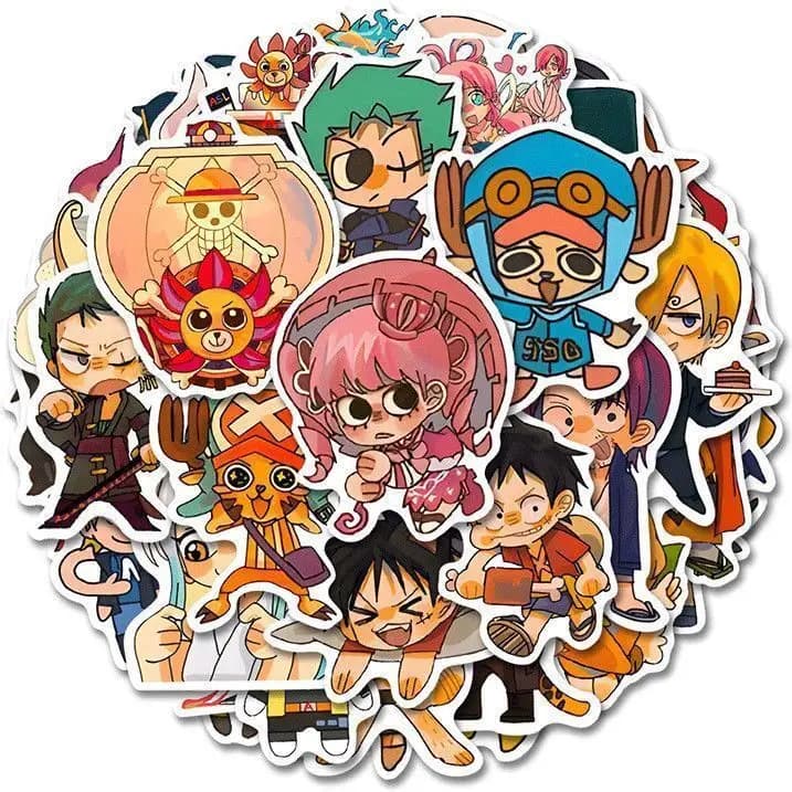 156 autocollants d'anime One Piece, dessins animés, emojis, décorations mignonnes chibi pour journal