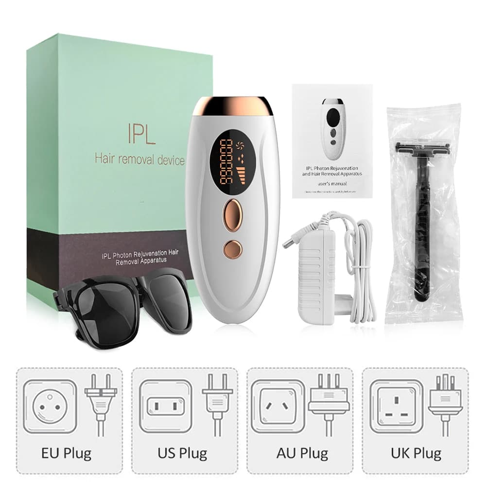 Épilateur laser indolore pour femme, corps, jambe, maillot, ati elles, 999999 flashs, en continu, IP