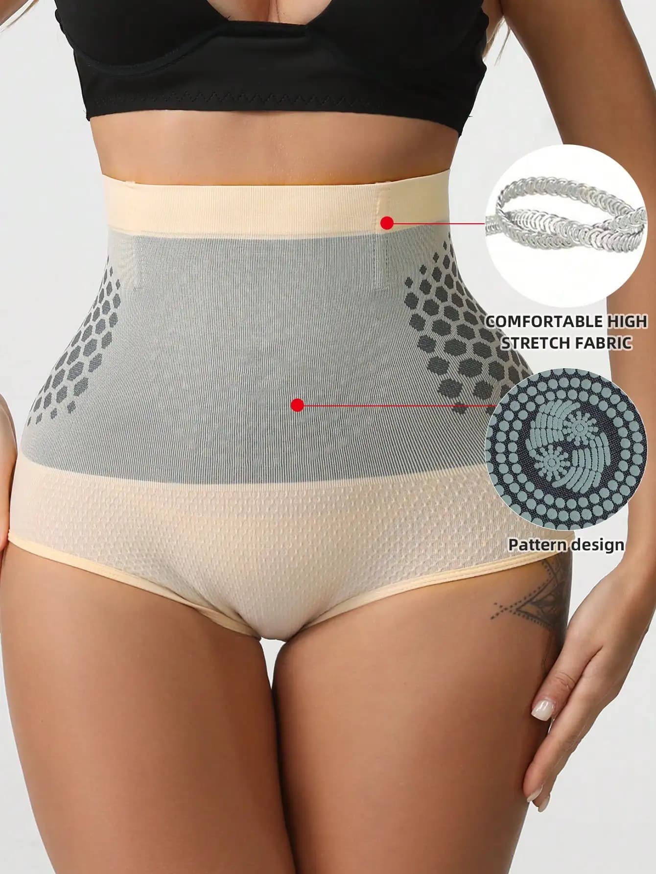 Culotte gainante taille haute sans couture pour femme, effet ventre plat, amincissante, post-partum,