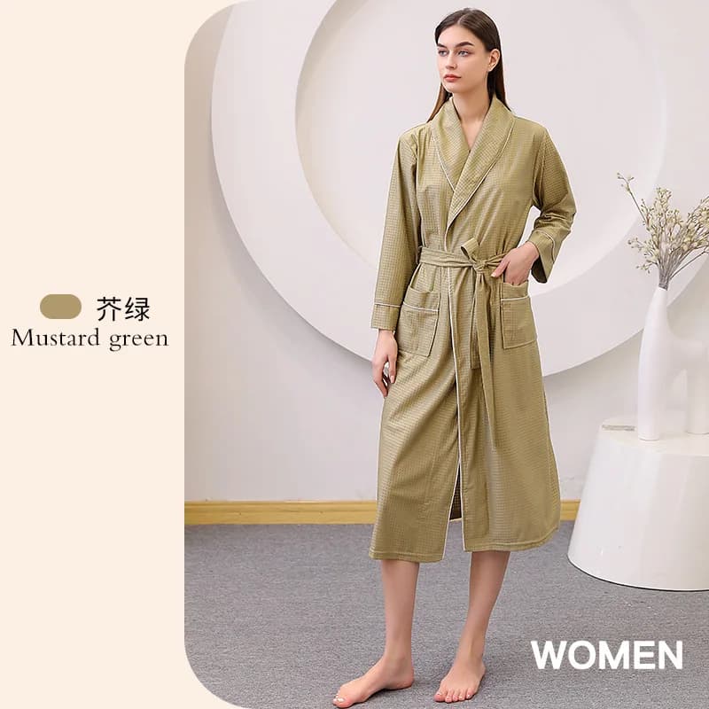Grande taille 5XL hôtel Couple peignoir à manches longues Robe Kimono Robe hommes ample décontracté 