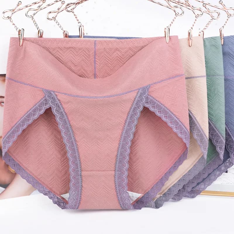 Sous-vêtements en coton pour femmes, grande taille, culotte taille haute, slip confortable pour dame