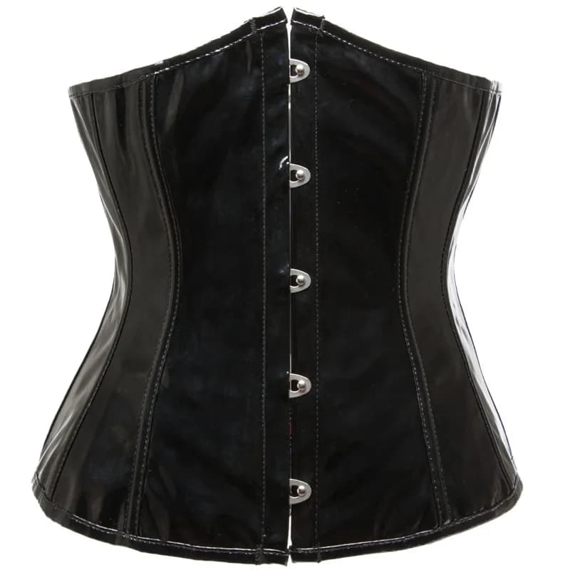 Hommes Corset hauts moulants taille formateur ventre contrôle à lacets désossé Vintage brillant Pu c