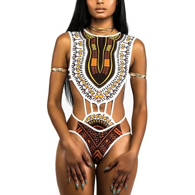 Maillot de bain une pièce à imprimé africain pour femmes, monokini, trikini, baigneur, baigneur, sex