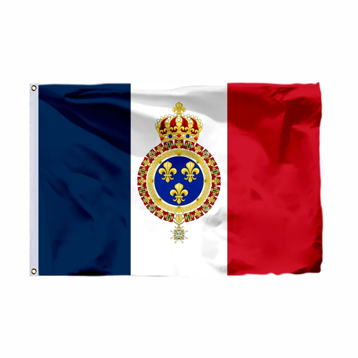 Drapeau Royaliste de France – Choix de Tailles : 21x14cm/2x3ft/3x5ft/45x30cm – Bannier Breizh 2.1 Cr