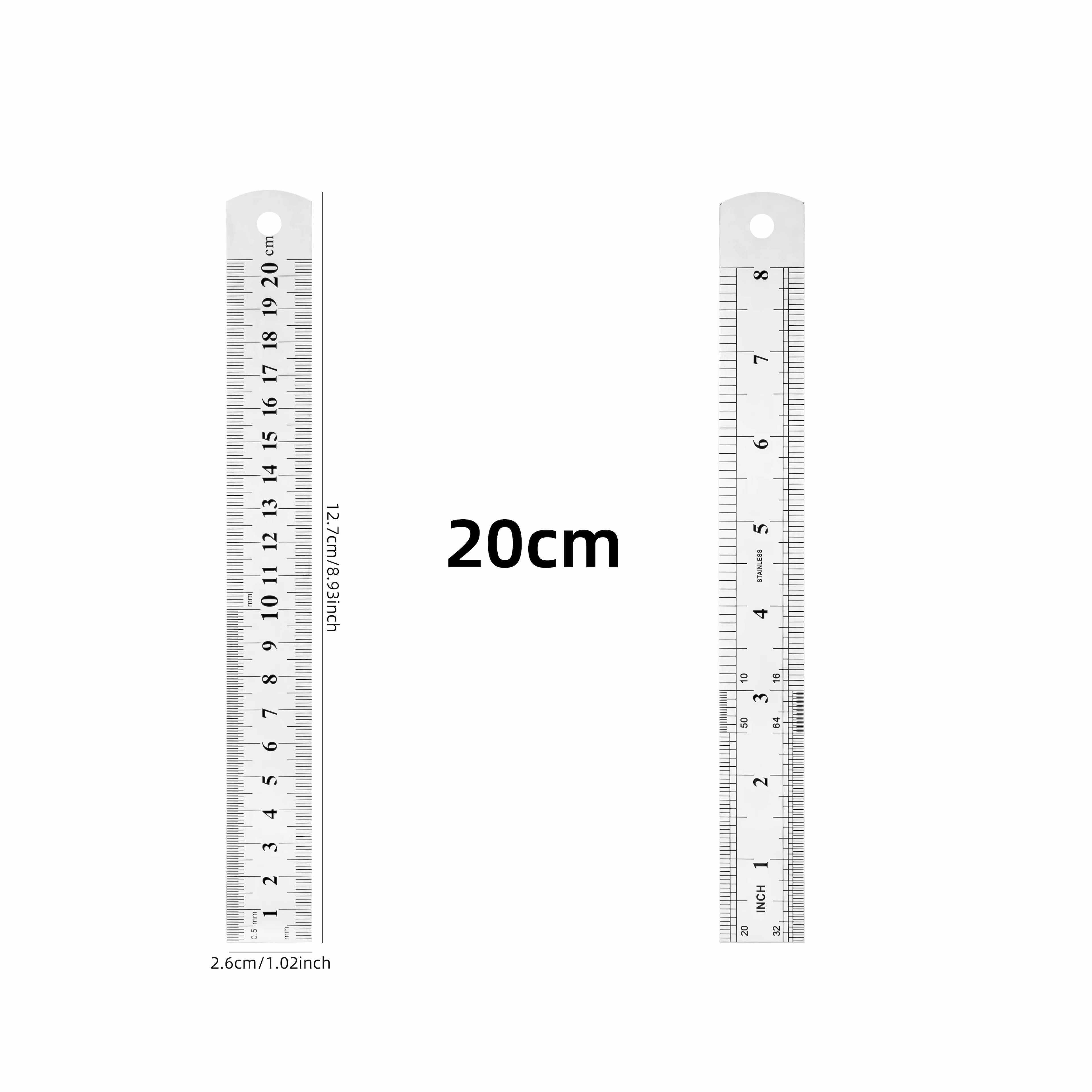 (Réglables) Règles droites épaisses, résistantes à l'usure et durables, allant de 15 cm à 60 cm, ada