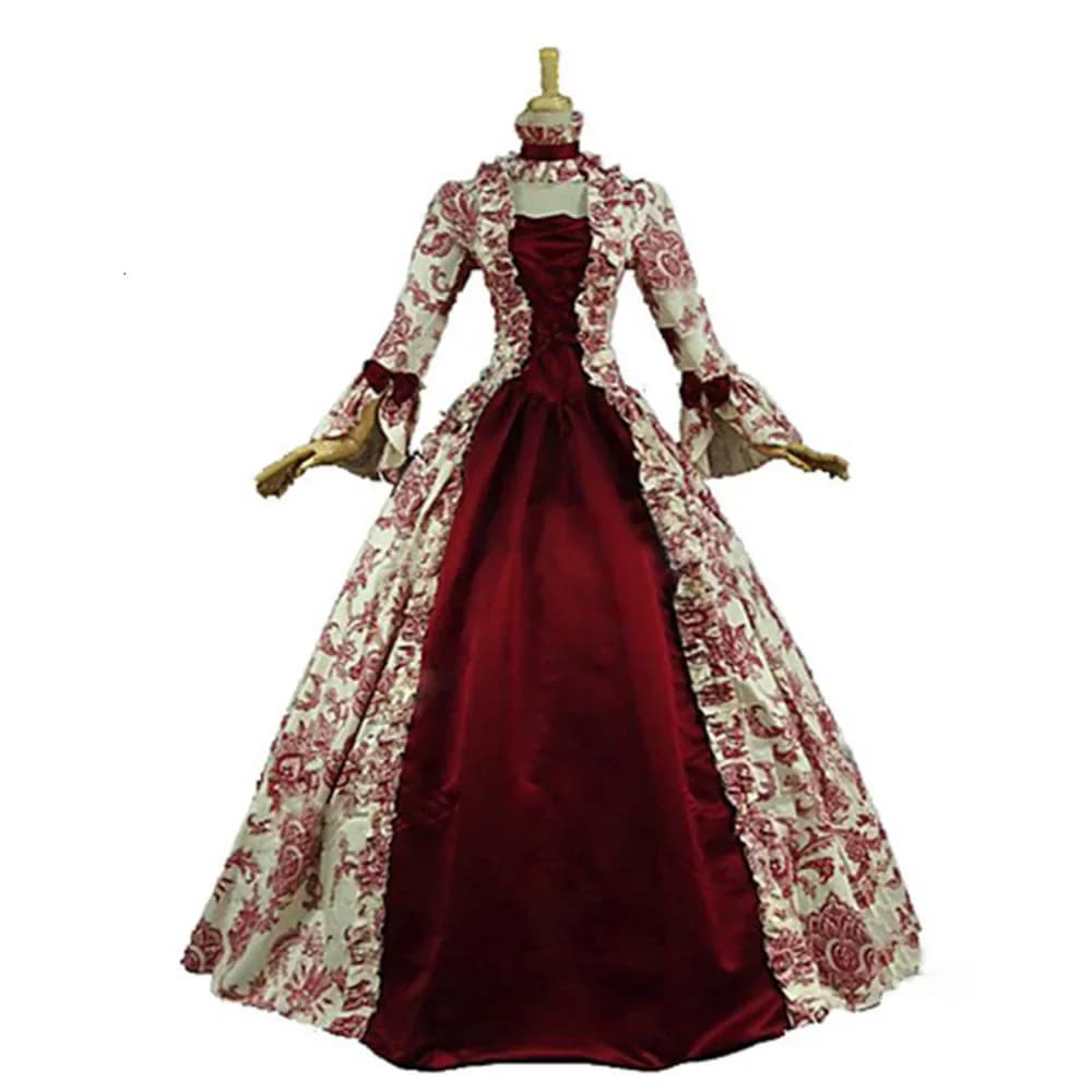 Grande taille femmes médiévale Marie Antoinette Cosplay Robe violet victorien fête Court Robe Renais