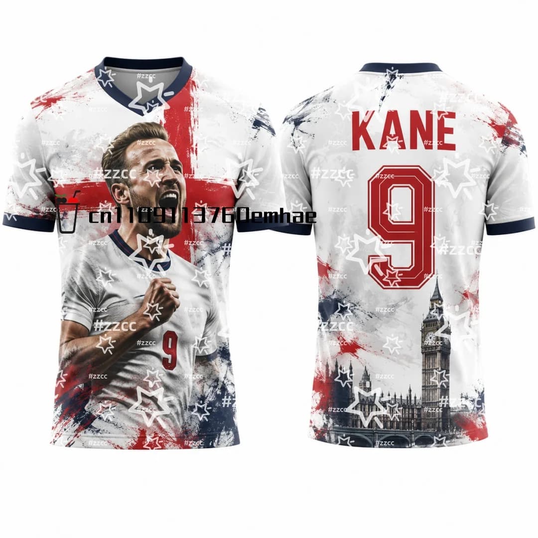 Maillot de football Angleterre 2026 Harry Kane – Maillot commémoratif pour fans – T-shirt sportif d'