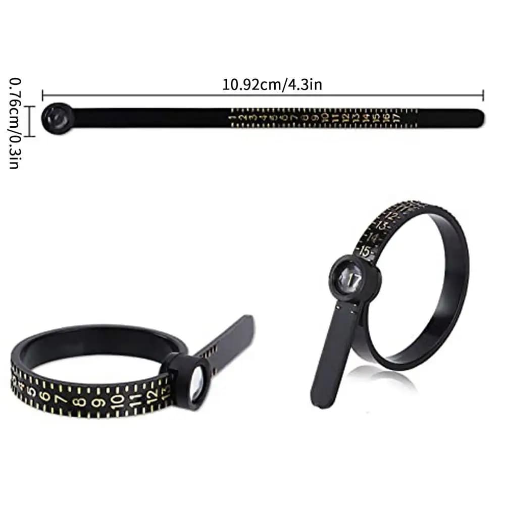 Outil professionnel de mesure de la taille de bague, loupe, ruban de mesure pour bagues, outils de m