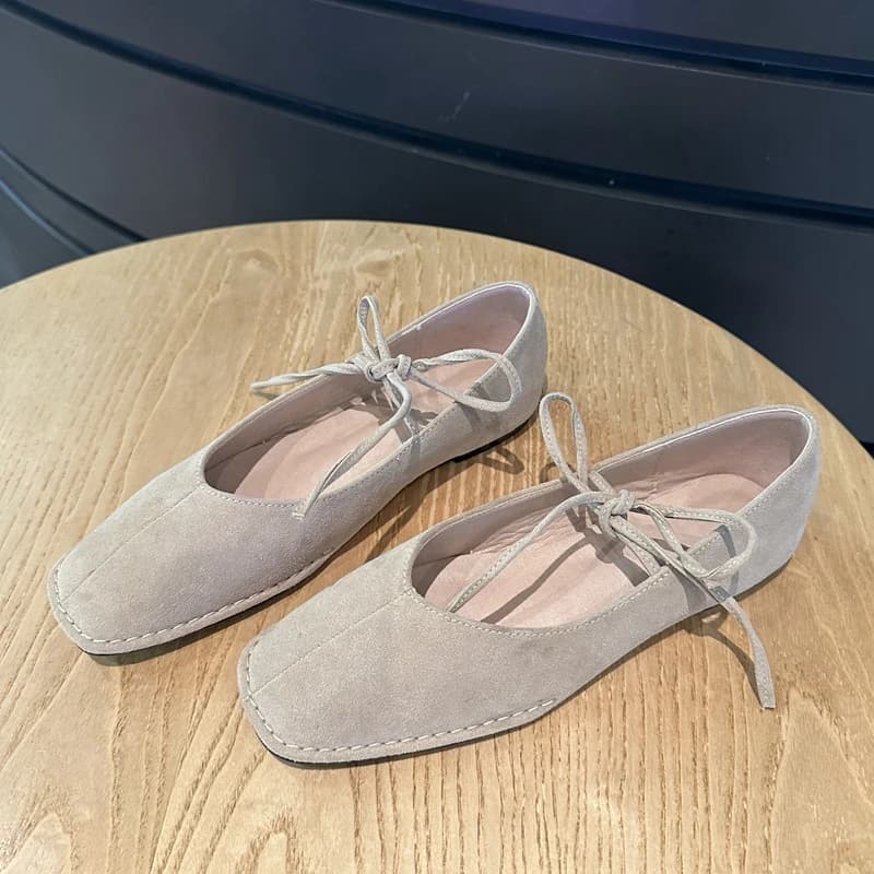 SUOJIALUN 2025 marque femmes Vintage chaussures plates grande taille dames élégant à lacets talons b