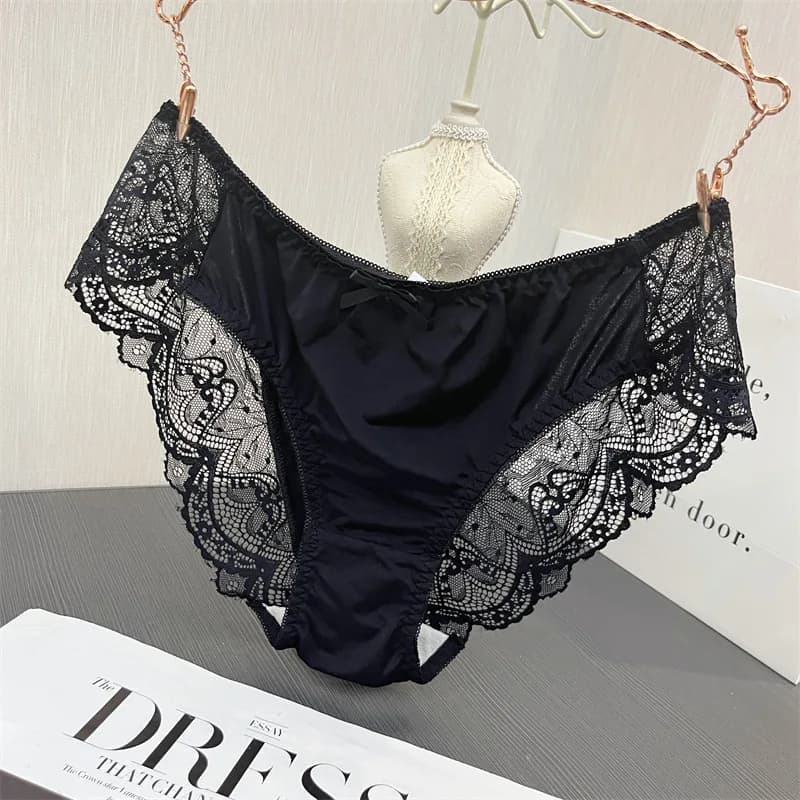 Culottes taille haute sexy en satin et dentelle, très élastiques, avec perles et paillettes, entreja
