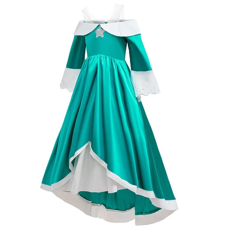 Robe de princesse Rosalina Galaxy à épaules dénudées et grande jupe évasée, inspirée du film Plumber