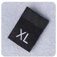 Étiquette de Taille de Vêtement, Texte Noir et Blanc, pour Vêtements, T-shirt, Robe, Grill, Tissu, X
