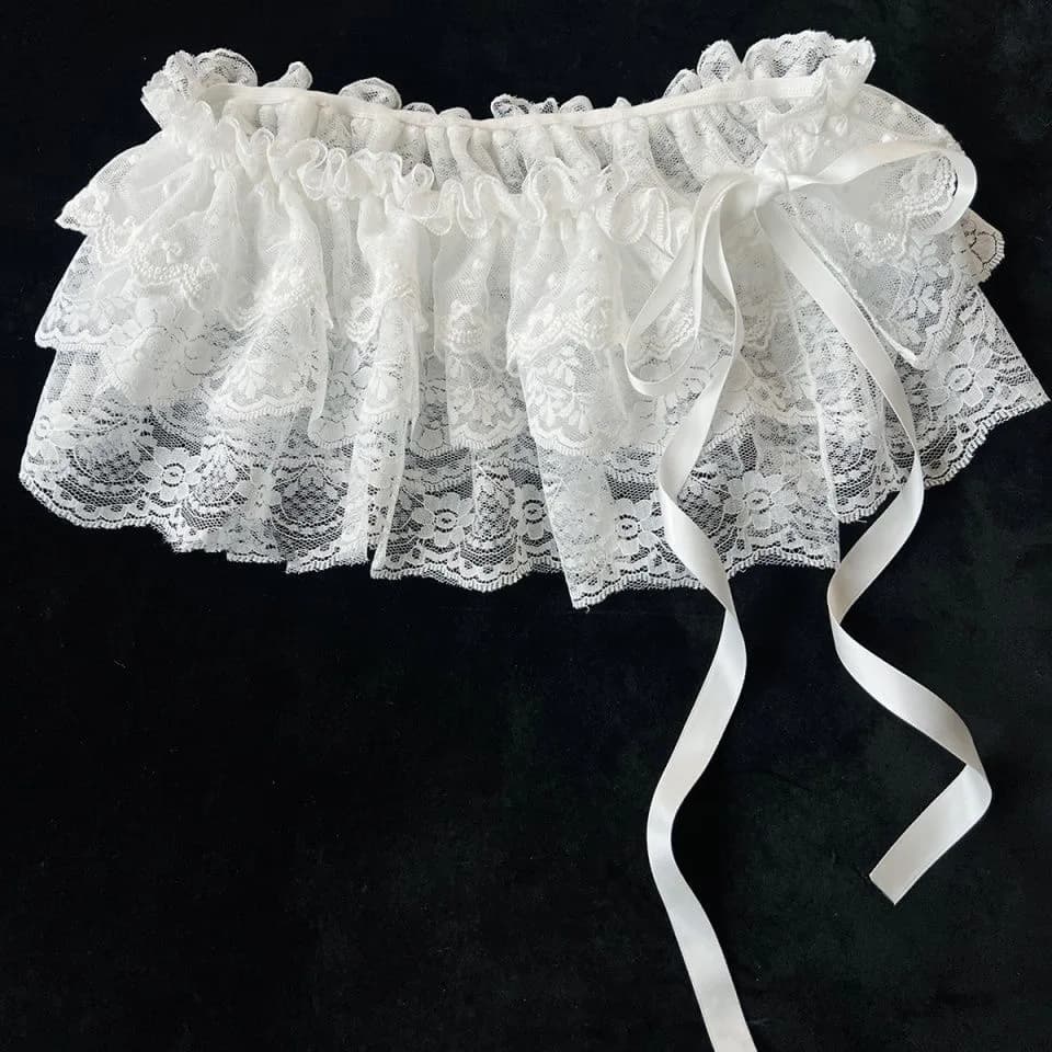 Femmes Y2K coréen dentelle Mini jupe superposée Streetwear à lacets volants Harajuku taille haute pl