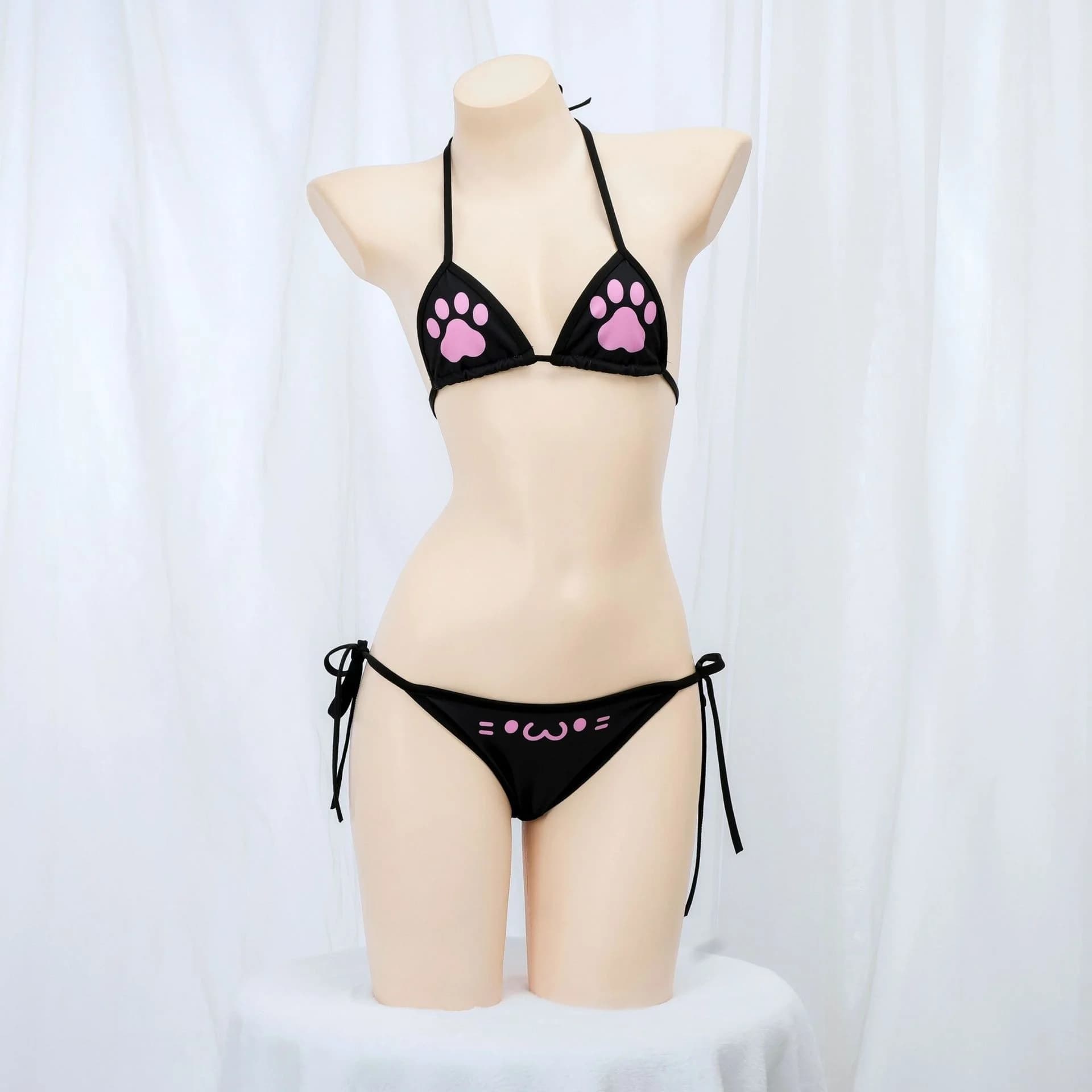 Luxe chat imprimé Bikini maillots de bain 3 ensembles maillots de bain été japon corée Cos mignon do