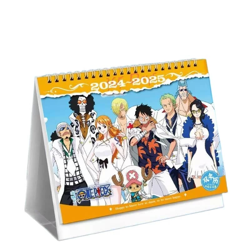 Calendrier ONE PIECE double année 2025-2026 avec nouveaux personnages et planificateur mensuel