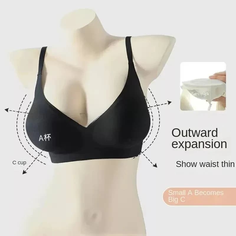 Soutien-gorge Solution de poitrine plate pour femmes, bonnets Push Up épais, sans anneau en acier, l