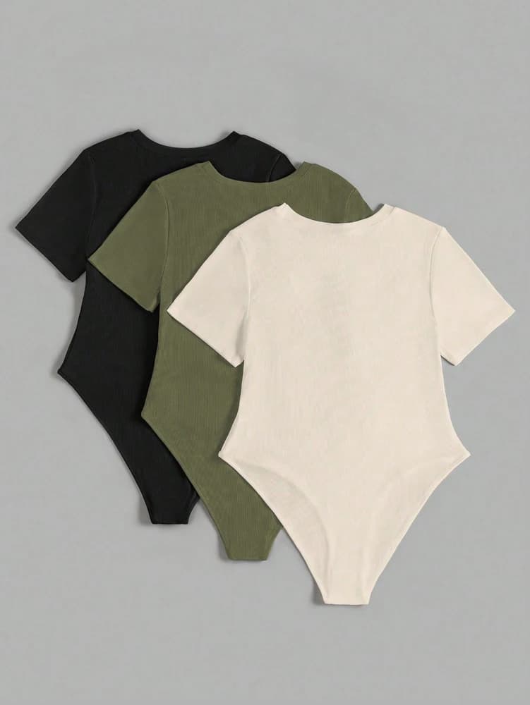 Combinaison à manches courtes et col rond pour femmes, grande taille (3 pièces), vêtements de Yoga, 