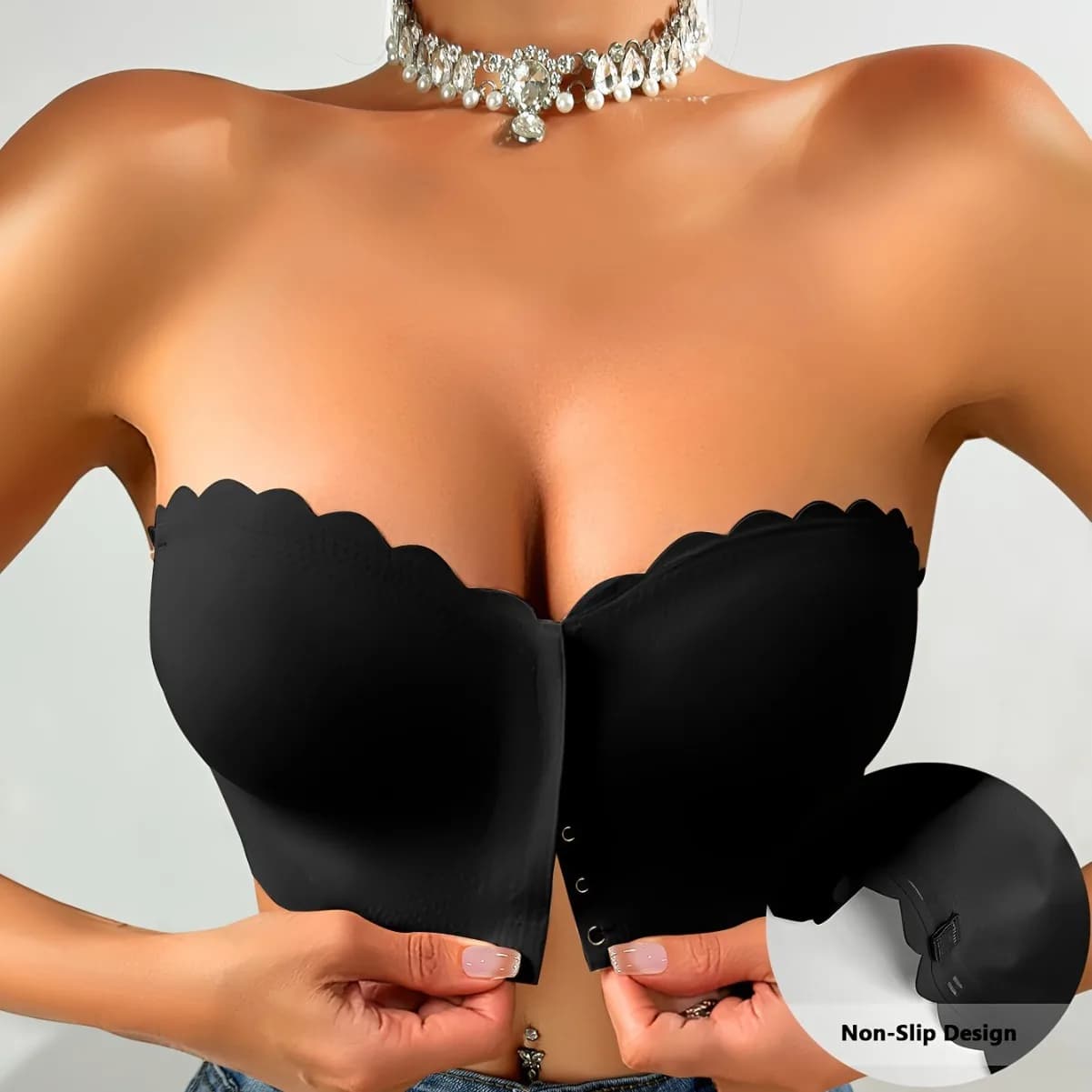 Soutien-gorge sous-vêtements à boutons avant, sans armatures, lisse, respirant, confortable, couleur