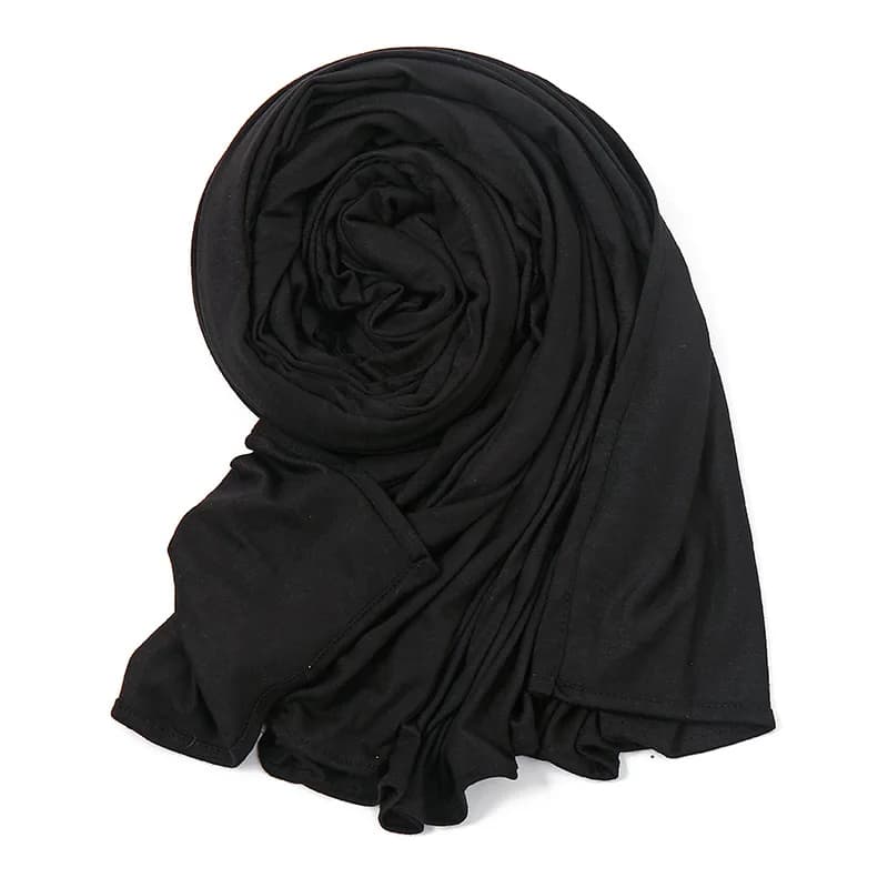 Écharpe Hijab en Jersey Facile à vitation pour Femme, Fente Modal, Tissu Solide, Fin, Respirant, Dou