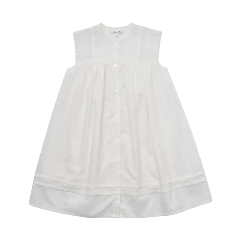 Robe d'été LOU pour filles, en coton imprimé, à manches courtes, brodée à la main, col large, robe d