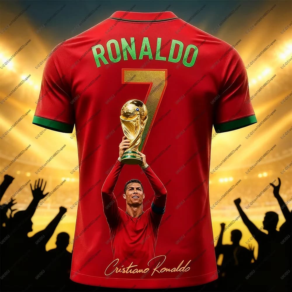 Maillot de Football t-shirt hommes enfant mâle haut respirant rue garçon sport Graffiti Cristiano Ro