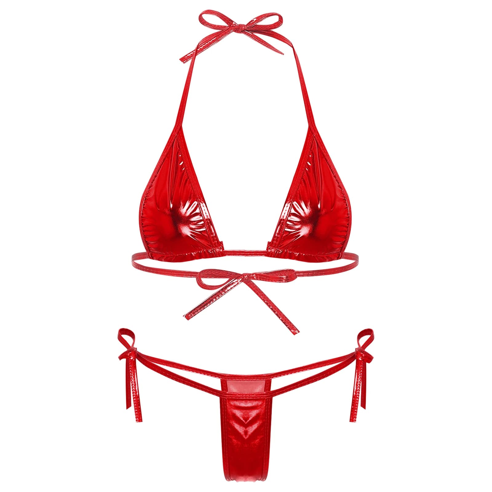 Maillot de bain brésilien pour femmes, Micro Bikini, ensemble Biquini, laçage, bonnet Triangle Non r
