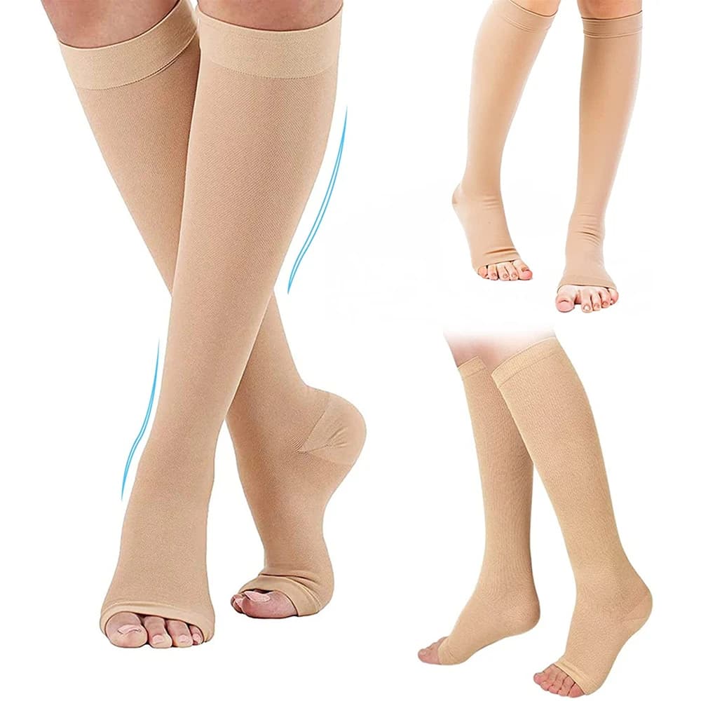 Chaussettes de Compression S-XXL médicales pour prévenir les varices, tuyau de soutien sans orteils 