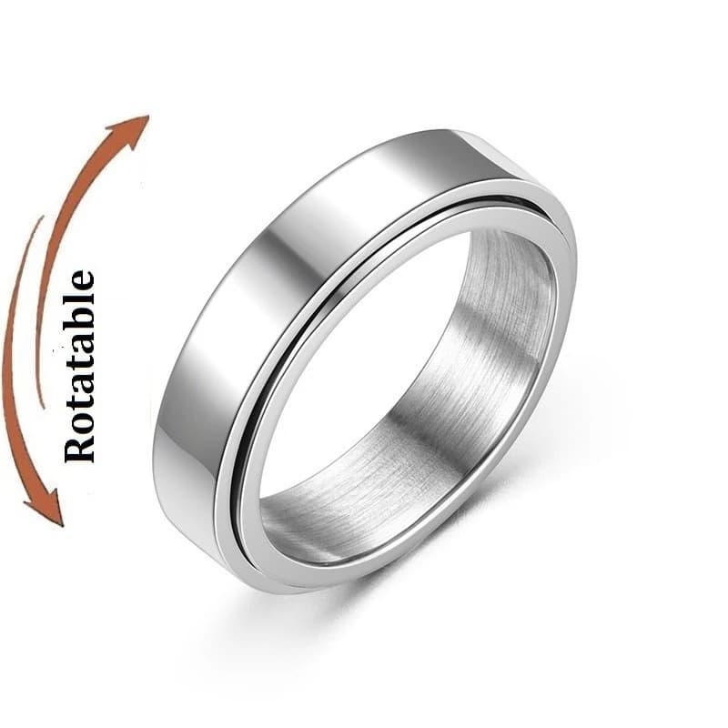 Anneaux de Couple Anti-Stress, anxiété, Fidget Spinner, rotation libre, bijoux pour hommes et femmes