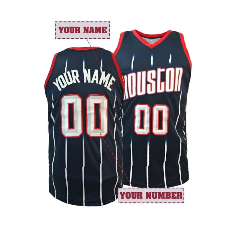 Maillot de basket-ball Houston personnalisable, haut de sport respirant sans manches pour hommes, dé