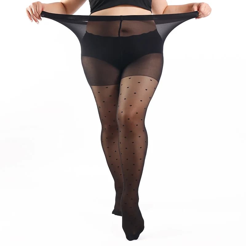 Collants grande taille 4XL anti-accroc, résistants à la déchirure, super élastiques, à pois magiques