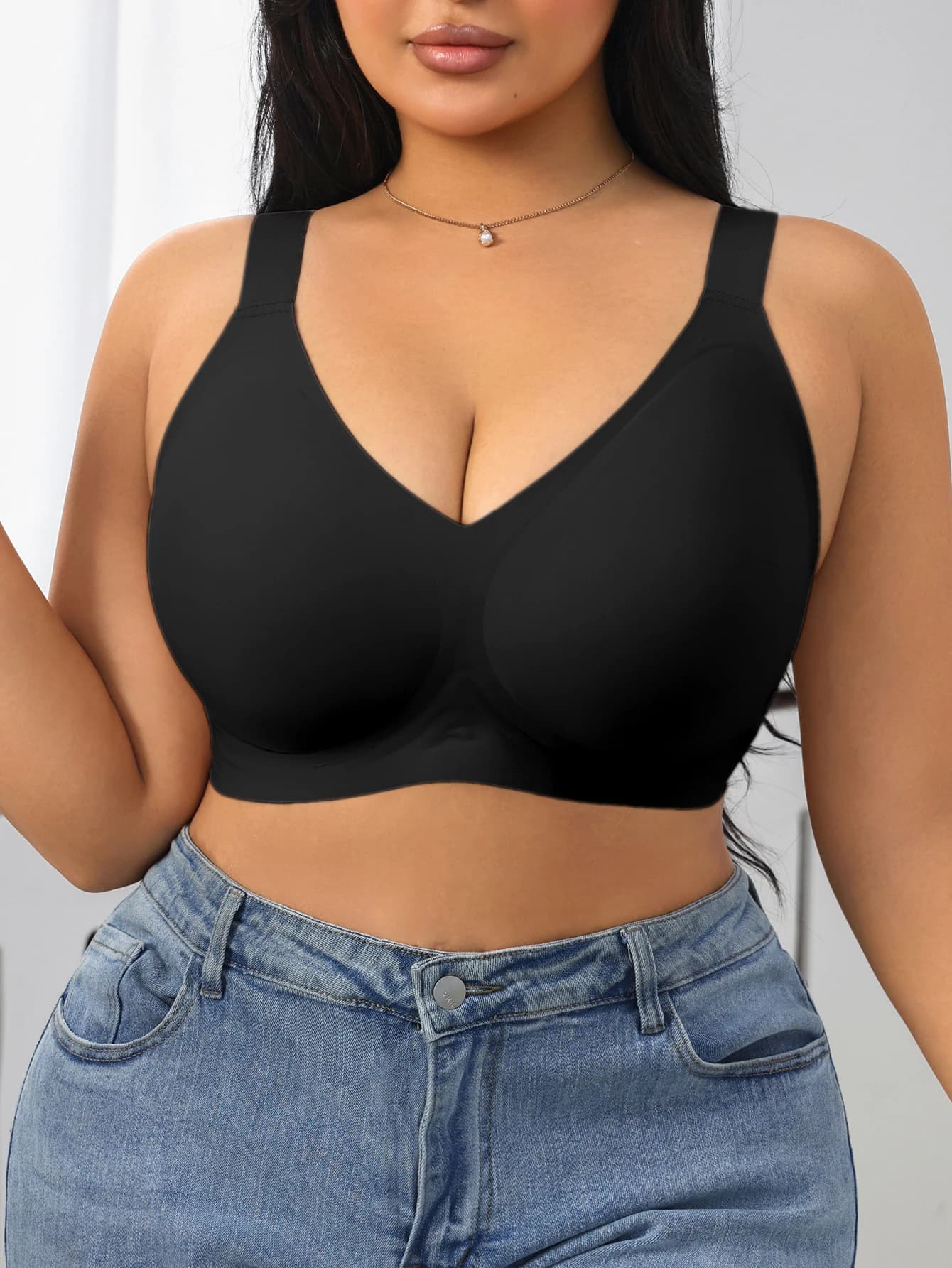 Soutien-gorge sans couture en gelée de silicone, couleur unie, couvrant intégralement, anti-affaisse
